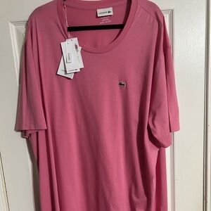 Lacoste Men's Short Sleeve Tee in Vibrant Pink
